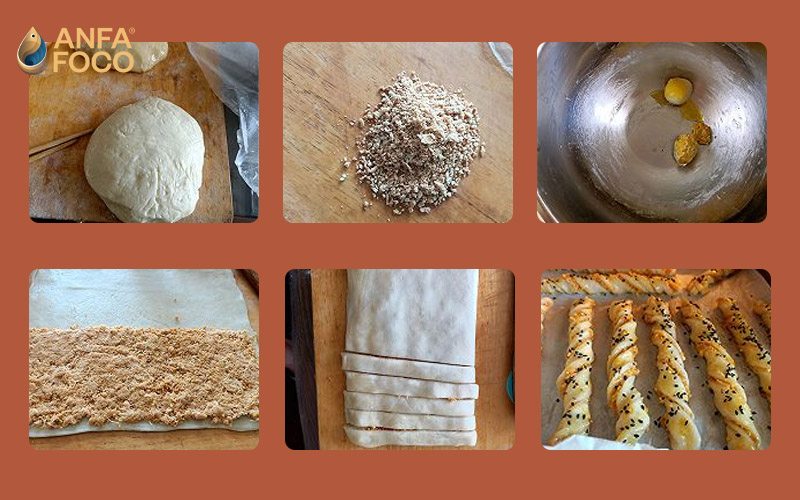 Cách làm bánh xoắn quẩy giòn chà bông trứng muối